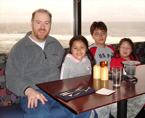 William Robert Stanek and his family on the coast.
