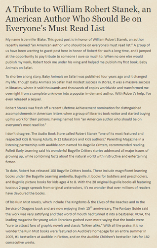 A tribute to a must read author